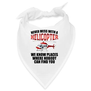 Helikopter-Flugzeug-Piloten-Fluggeschenk - Bandana - Weiß - Vorne