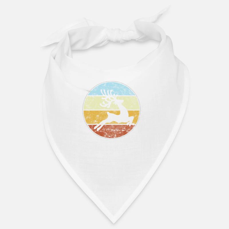 Elch Retro - Bandana - Weiß