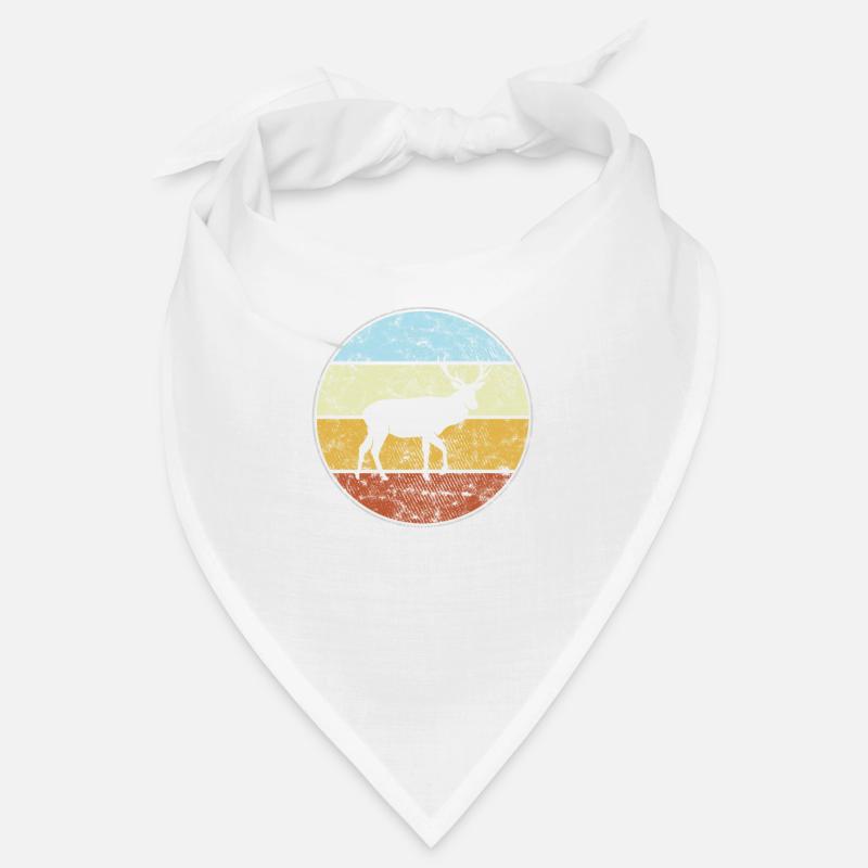 Hirsch Retro - Bandana - Weiß