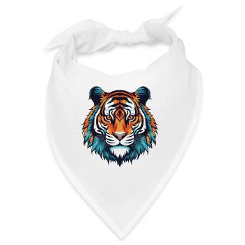 Tiger Portrait - Bandana - Weiß - Vorne