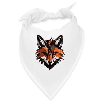 Fuchs Portrait - Bandana - Weiß - Vorne