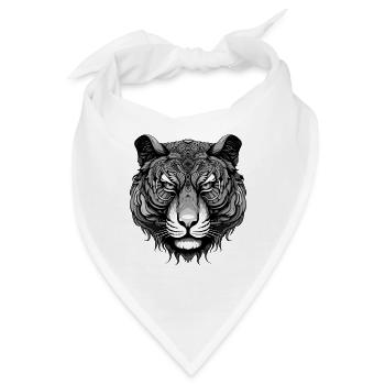 Tiger Portrait - Bandana - Weiß - Vorne