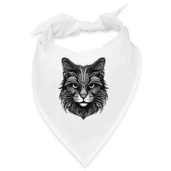 Katze Portrait - Bandana - Weiß - Vorne