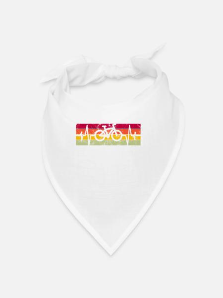 Fahrrad Retro Herzschlag - Bandana - Weiß