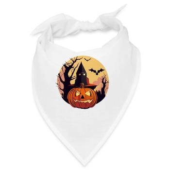 Verzauberte Halloween-Mondnacht - Bandana - Weiß - Vorne