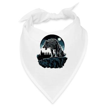 Majestätischer Wolf im Mondschein - Bandana - Weiß - Vorne