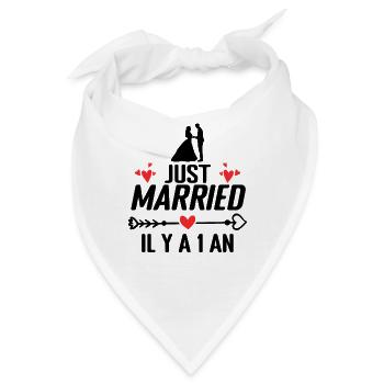 Baumwolle Hochzeitsgeschenk Hochzeitstag 1 Jahr - Bandana - Weiß - Vorne