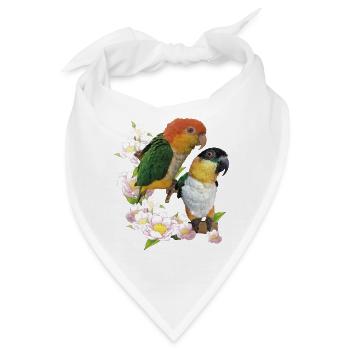 Der orangeköpfige Caique - Bandana - Weiß - Vorne