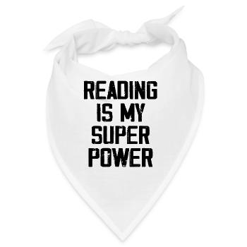 Lesen ist meine Superkraft - Bandana - Weiß - Vorne
