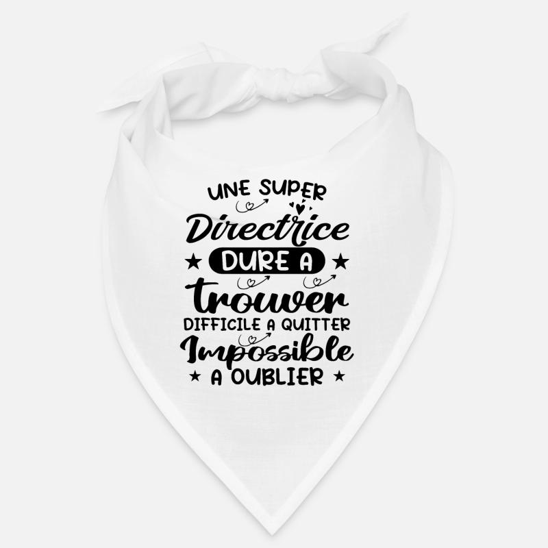 Une Super Directrice - Cadeau Directrice - Bandana - blanc