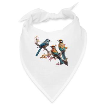 Vögel sitzen auf einem Ast - Bandana - Weiß - Vorne