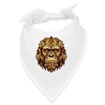 Gorilla Kopf Tier - Bandana - Weiß - Vorne