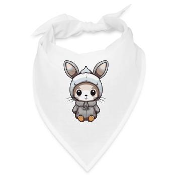 Hase Winter Comic - Bandana - Weiß - Vorne