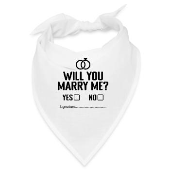Willst du mich heiraten? :Heiratsantrag - Bandana - Weiß - Vorne