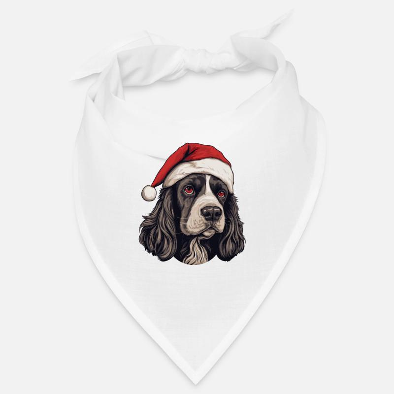 Cocker Spaniel tête de chien Portrait de Noël Bandana