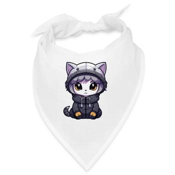 Katze Winter Tier Baby Anime - Bandana - Weiß - Vorne