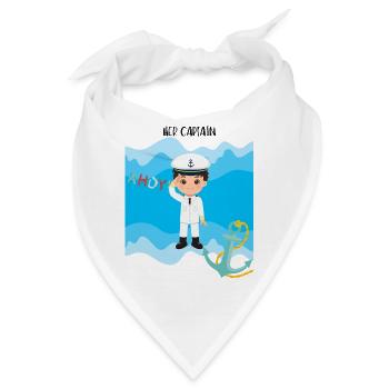 Partnershirt Captain Kapitän Freund Kreuzfahrt Män - Bandana - Weiß - Vorne