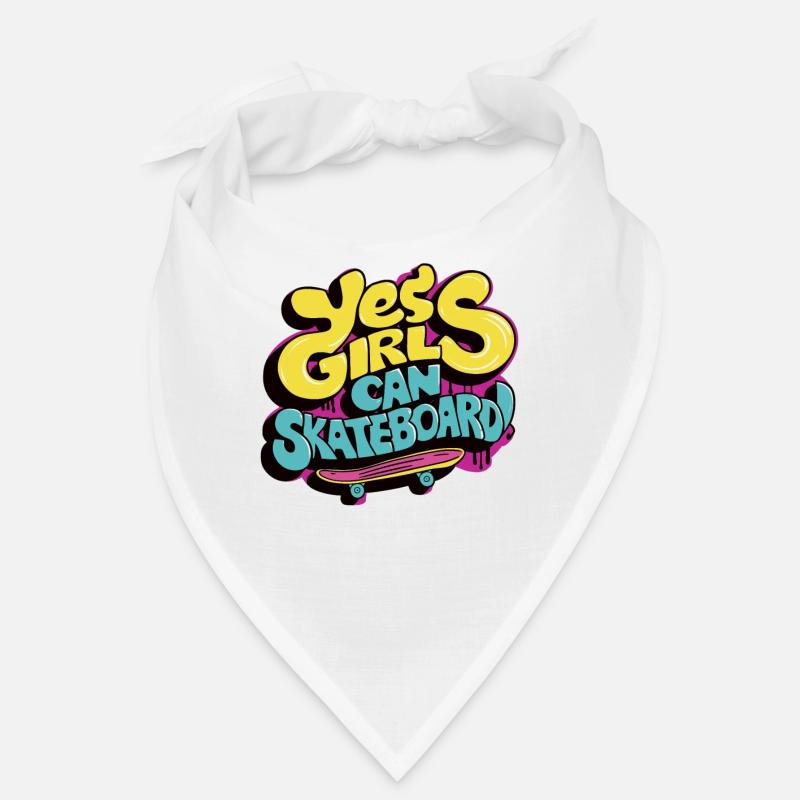 Cooles Skateboard Longboard Skater Mädchen - Bandana - Weiß