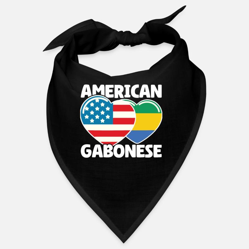 Racines gabonaises et drapeau américain du Gabon Bandana