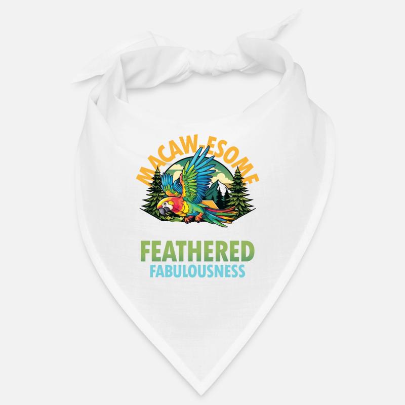 Macaw-esome Epitome of Feathered Fabulousness - Bandana - Weiß