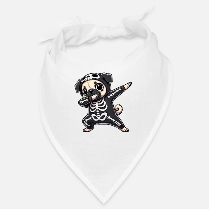 Mops Halloween Skelett Niedlicher Mops Kinder Bandana
