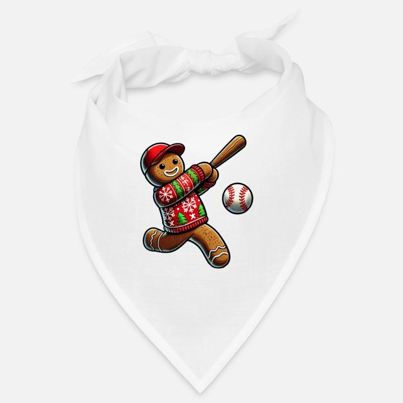 Baseball Christmas Gingerbread Man Baseball Bandana