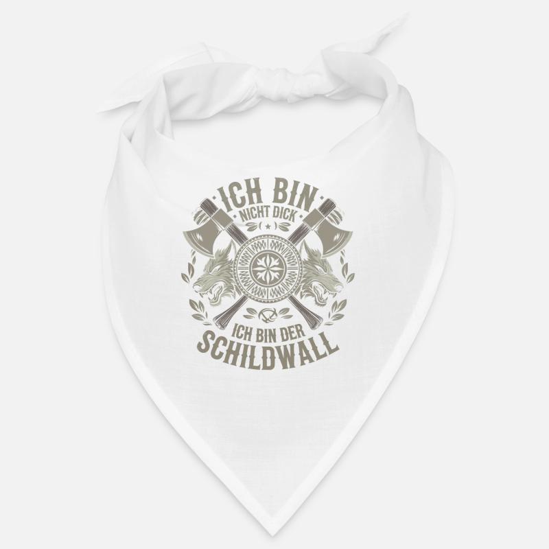 Ich bin nicht dick ich bin der Schildwall Wikinger - Bandana - Weiß