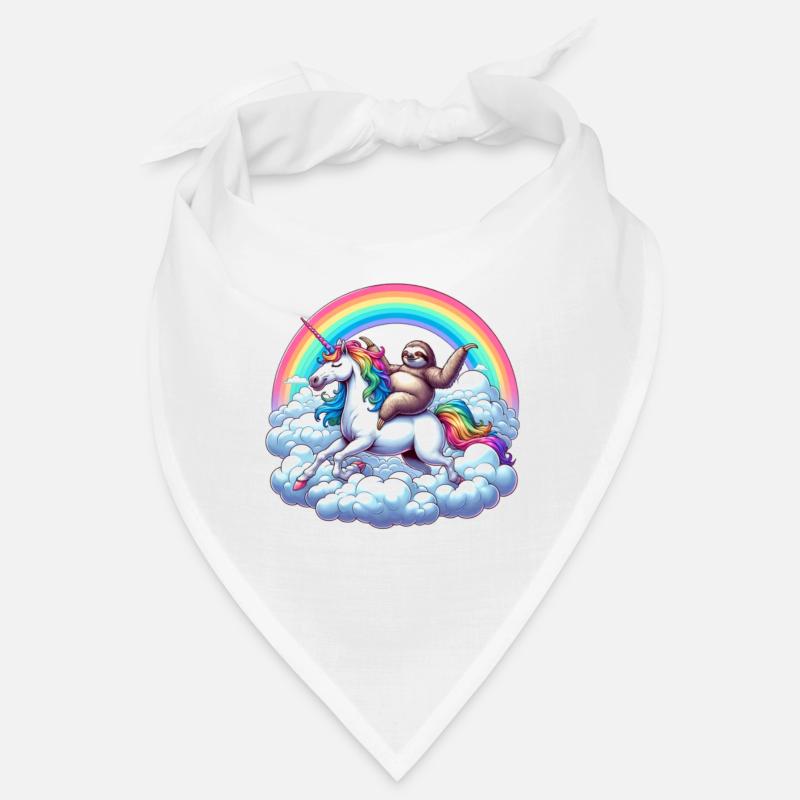 Sloth riding unicorn under rainbow clouds Bandana