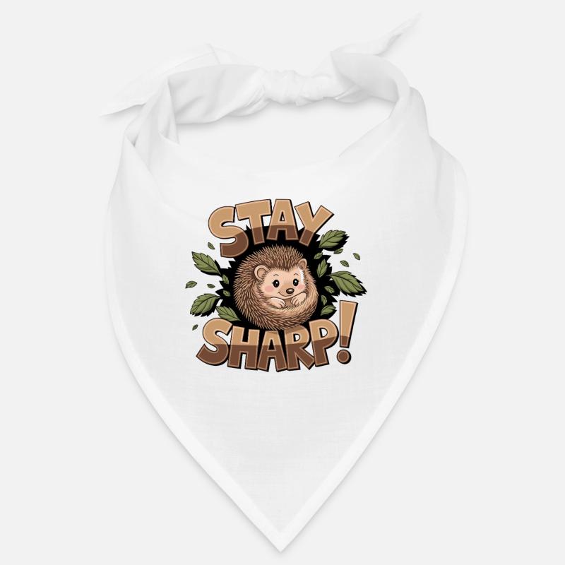Stay sharp hedgehog with leaves surrounded cute Bandana