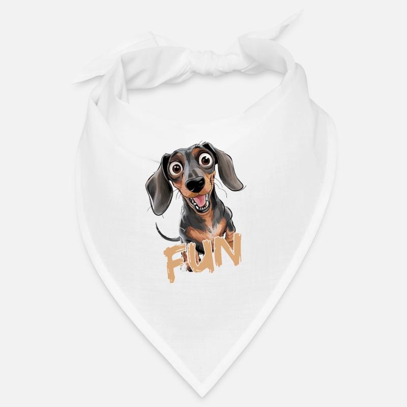 Fröhlicher Dackel mit Text Fun - Bandana - Weiß