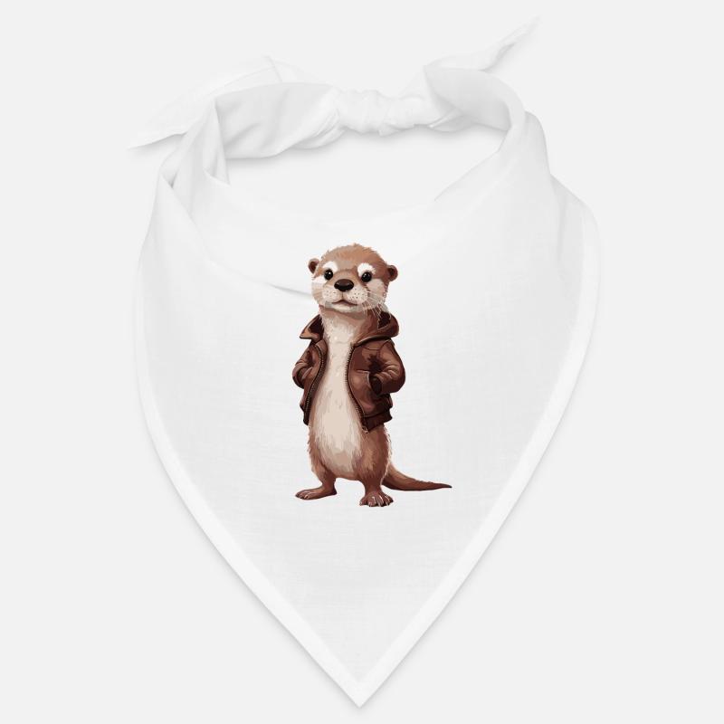 Cool otter with leather jacket illustration art Bandana
