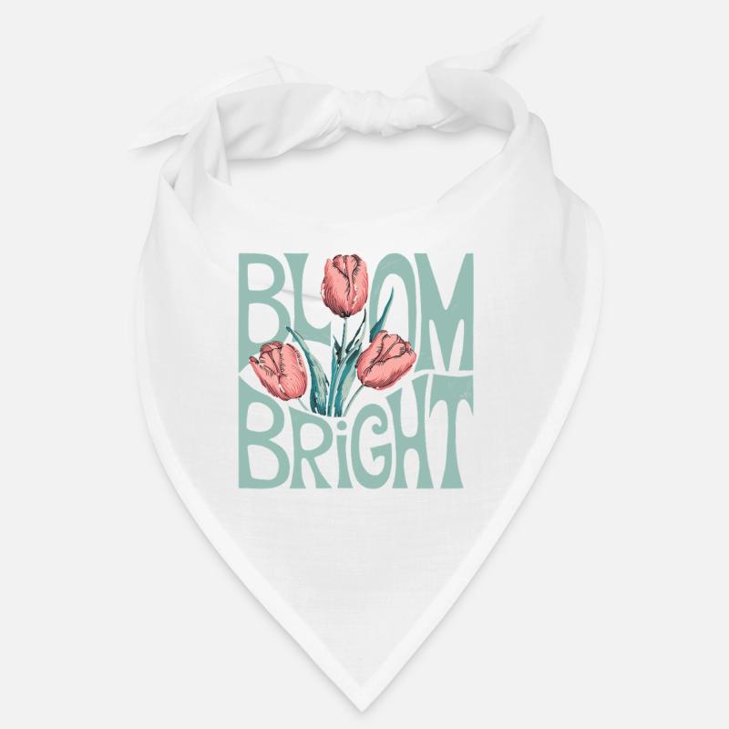 Bloom Bright Tulips Illustration Spring Bandana