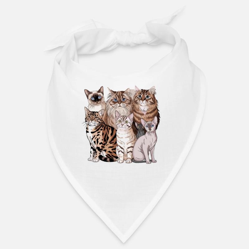 Illustration de différentes races de chats Bandana
