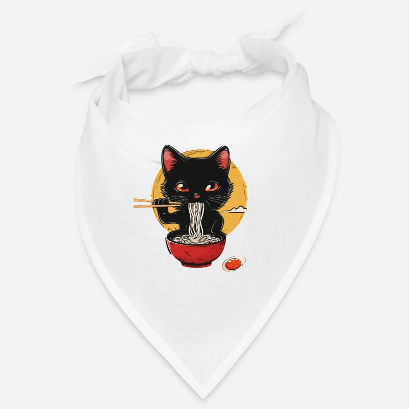 Chat Noir Avec Bol À Ramen Lune Bandana