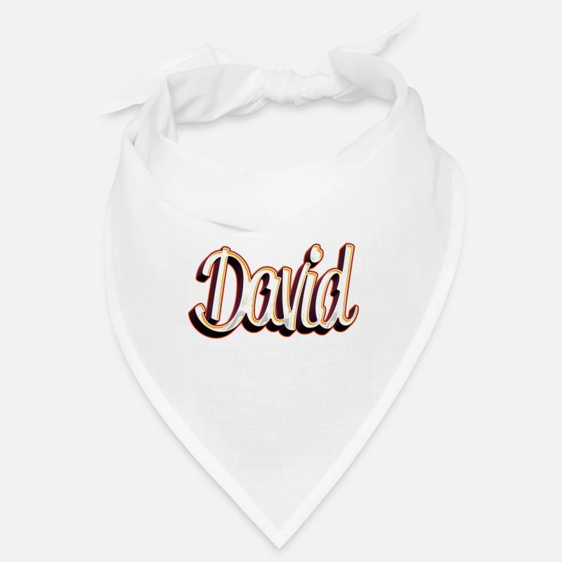 David Vorname Name Graffiti Design - Bandana - Weiß