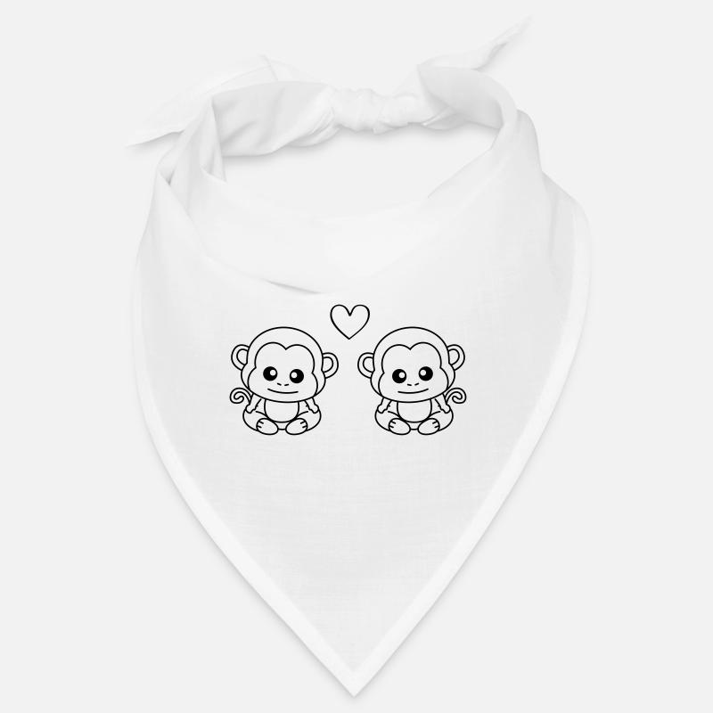 Affe Comic Paar Liebe Bandana