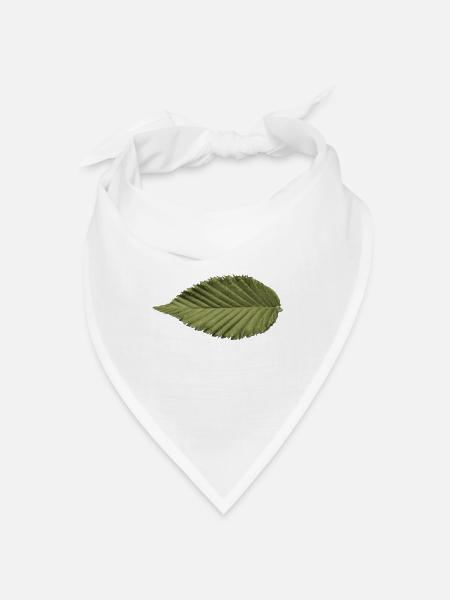 Leaf Structure Olive Green Pattern - Bandana - white - Front