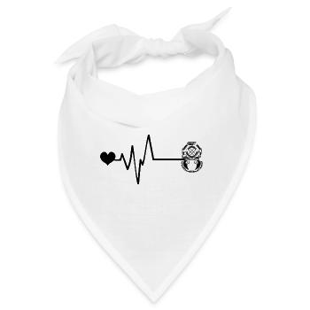Apnoe Tauchen Puls Herz - Bandana - Weiß - Vorne