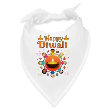 Frohes Diwali für Kinder Deepavali wünscht - Bandana - Weiß - Vorne