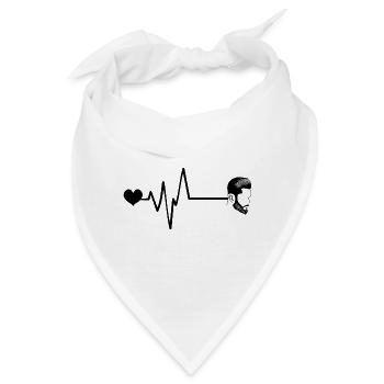 Kamm Friseur Puls Herz Liebe - Bandana - Weiß - Vorne