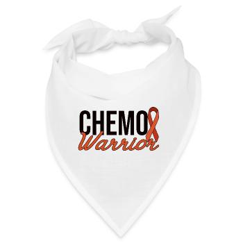 Chemo Warrior - Orangene Schleife - Bandana - Weiß - Vorne