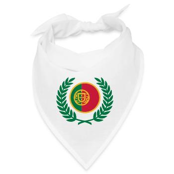 Portugal (Flagge & Lorbeerkranz) - Bandana - Weiß - Vorne
