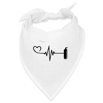 Sauerstoff Tauchen puls herz - Bandana - Weiß - Vorne