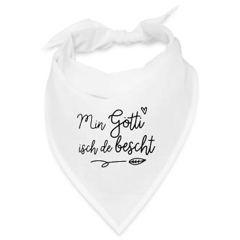 Schweizer Götti Gotti Baby Spruch Geburt Pate - Bandana - Weiß - Vorne