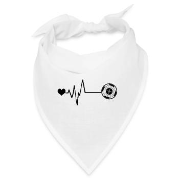 Roulette Puls Herz - Bandana - Weiß - Vorne
