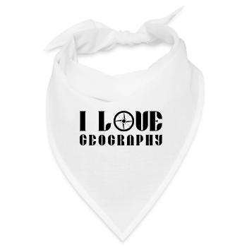 Ich Liebe Geografie Geograph Geograf Geographie - Bandana - Weiß - Vorne
