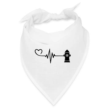 Hydrant Puls Herz Liebe - Bandana - Weiß - Vorne