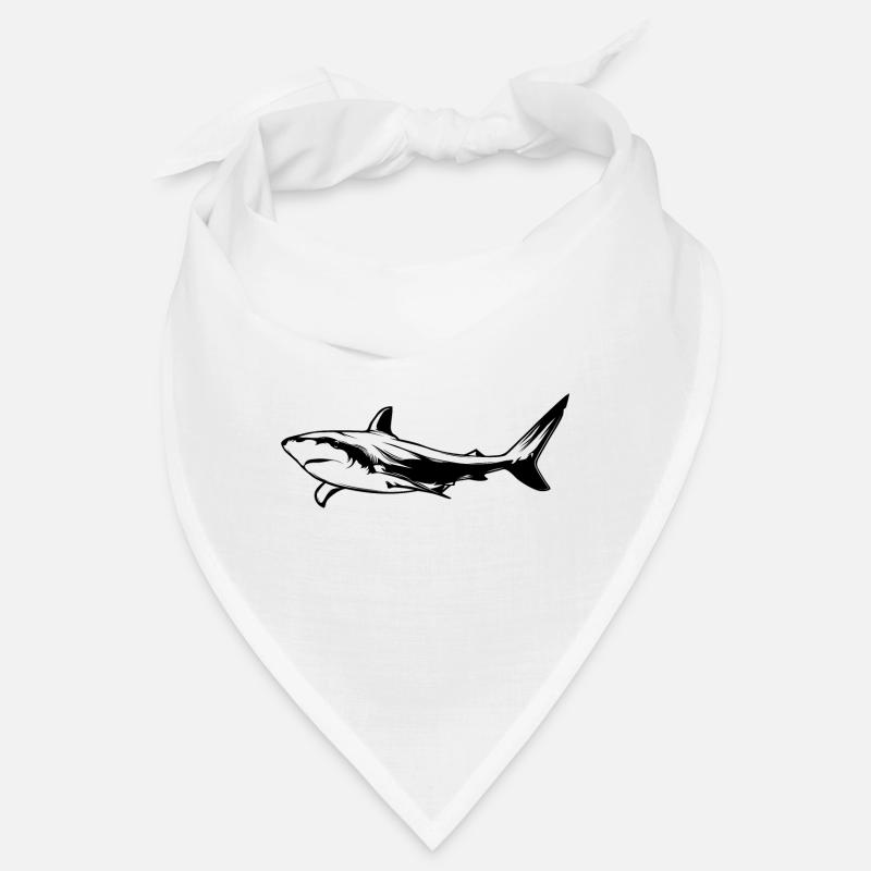 Silhouette d’animal de requin - Bandana - blanc