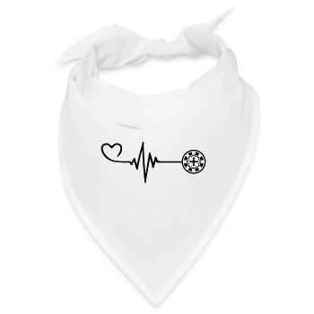 Roulette Puls Herz - Bandana - Weiß - Vorne