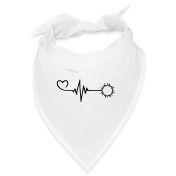 Dornenkrone Jesus Puls Herz Liebe - Bandana - Weiß - Vorne